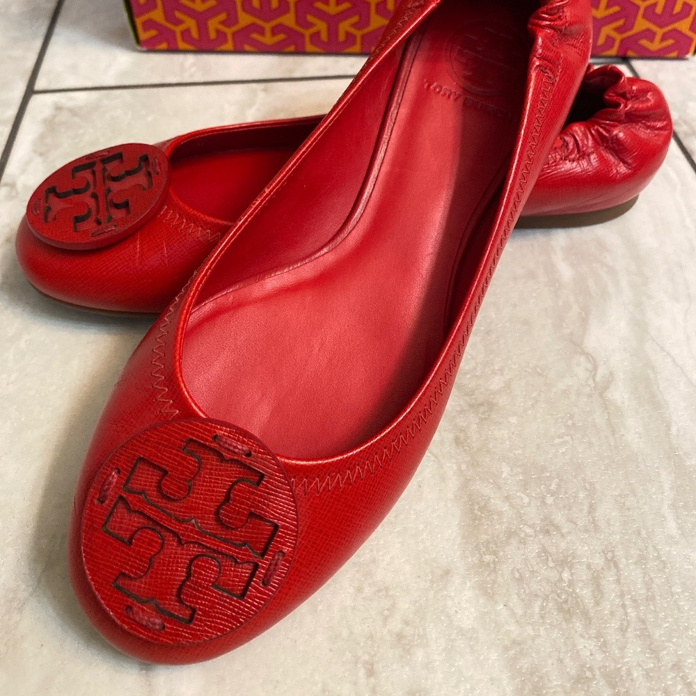 Tory Burch (Never worn) Red Leather Ballet Flats